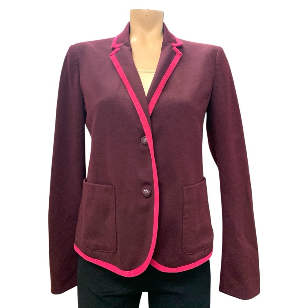 Gap Burgundy Blazer with Pink Trim Size S